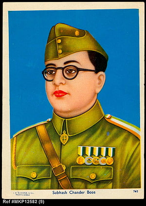 Subhas Chandra Bose in Military Uniform with Medals and Glasses HD phone wallpaper