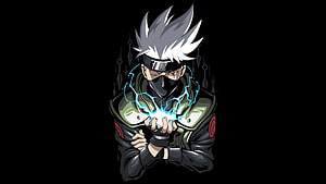 Kakashi Hatake Channeling Lightning Chakra in Dark Anime Artwork HD wallpaper