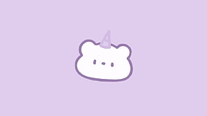 Cute White Cloud Unicorn Face on Soft Lavender Background HD wallpaper