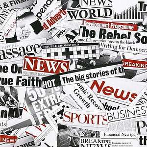 Collage of Torn Newspaper Headlines with News, Sports, and Business Sections HD phone wallpaper