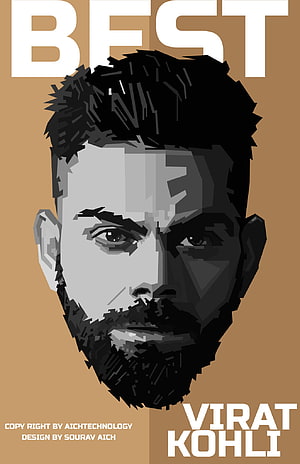 Virat Kohli Geometric Portrait Illustration with Bold Typography HD phone wallpaper