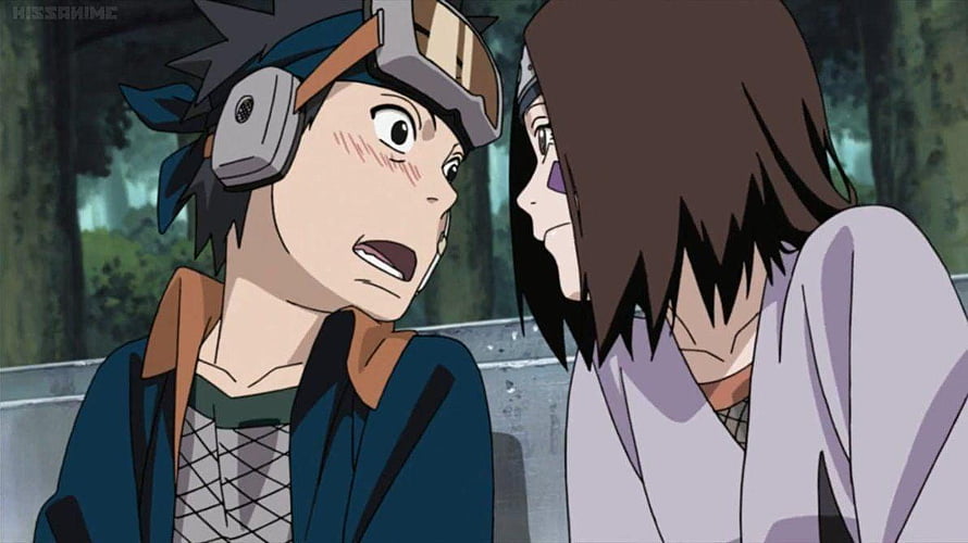 Obito and Rin Sharing an Intimate Moment in the Forest HD wallpaper