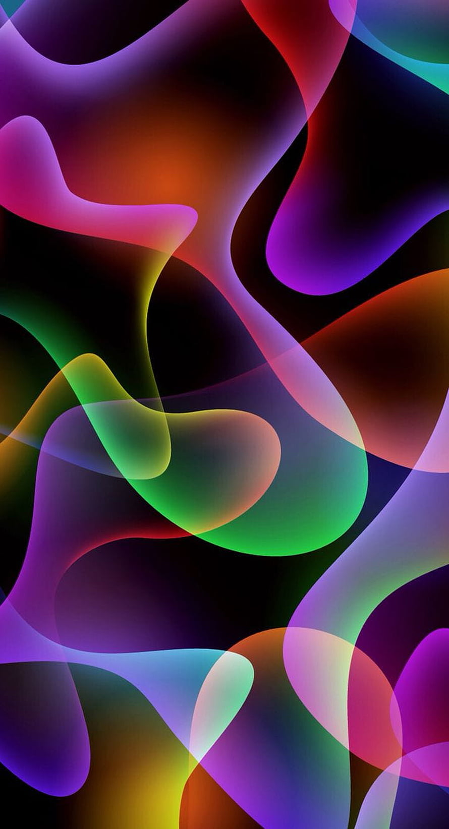 Vibrant Abstract Flowing Color Waves on Dark Background HD phone wallpaper