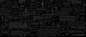 Retro Video Game Company Logo Wall Featuring Sega, Nintendo, and Capcom HD wallpaper