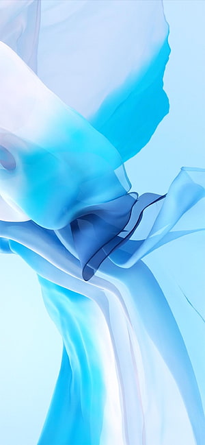 Ethereal Blue Silk Fabric Flowing in Soft Light Abstract Minimalist Art HD phone wallpaper
