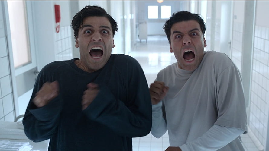 Moon Knight Marc and Steven screaming in hospital corridor HD wallpaper