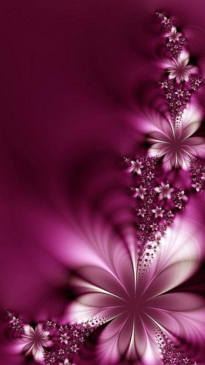 Elegant Purple Fractal Flower Abstract Digital Art Wallpaper HD phone wallpaper