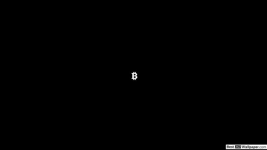 Bitcoin Symbol Minimalist Black Background HD wallpaper