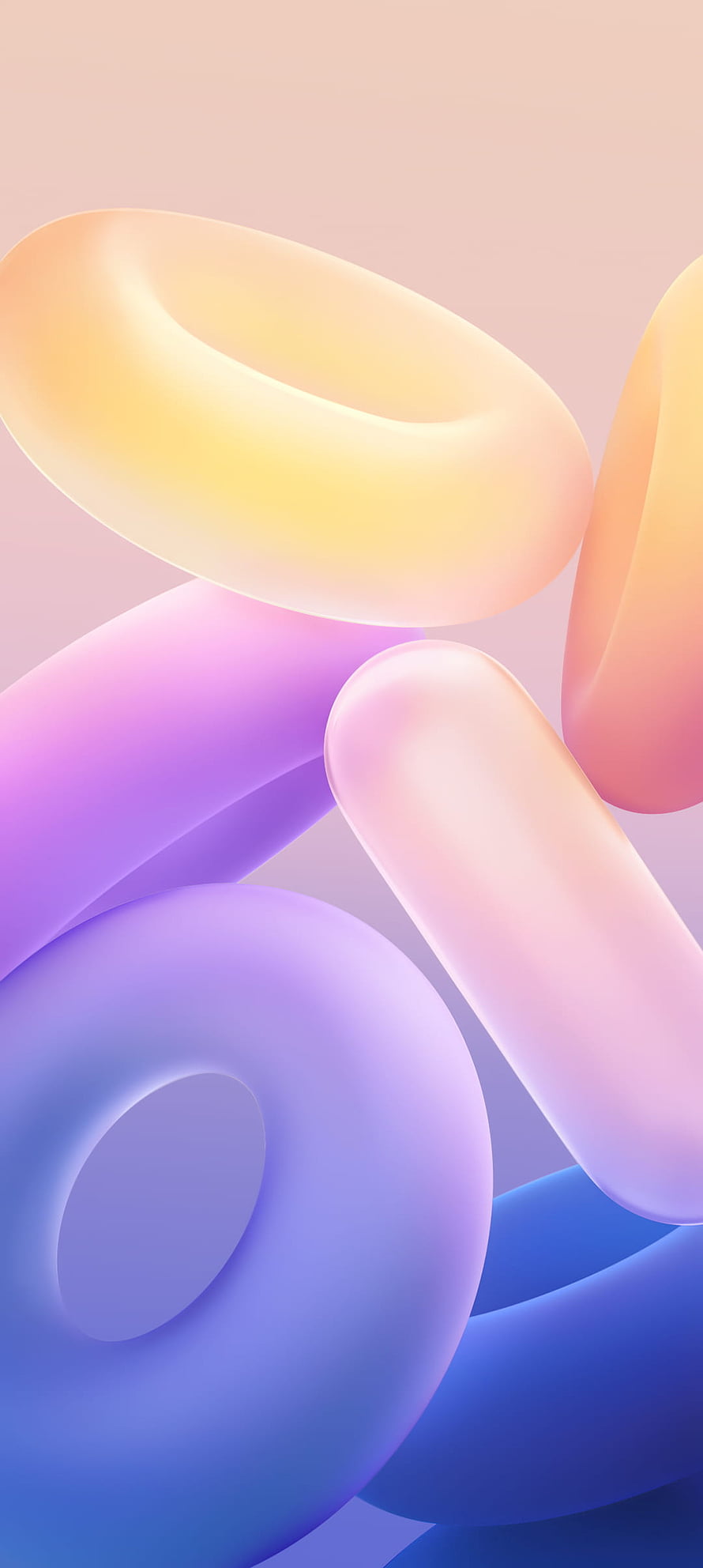 Pastel 3D Abstract Shapes with Soft Gradient Colors and Smooth Curves HD phone wallpaper