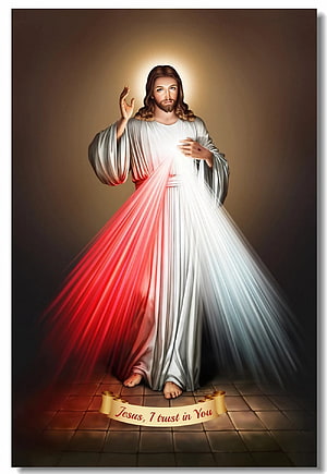 Divine Mercy of Jesus with Sacred Heart and Radiant Light HD phone wallpaper