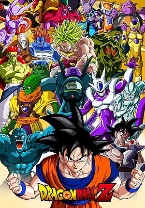 Dragon Ball Z Villains and Heroes Group Poster Artwork HD phone wallpaper