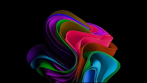 Windows 11 Ultra Abstract 3D Ribbon Wallpaper HD wallpaper