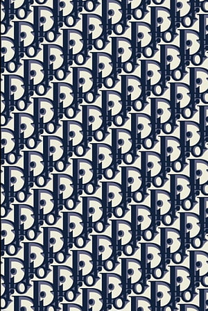 Dior Oblique Monogram Pattern in Navy and Cream HD phone wallpaper