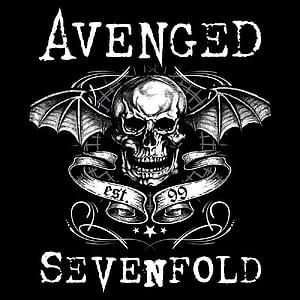 Avenged Sevenfold Black and White Skull and Bat Wings Tattoo Design HD phone wallpaper