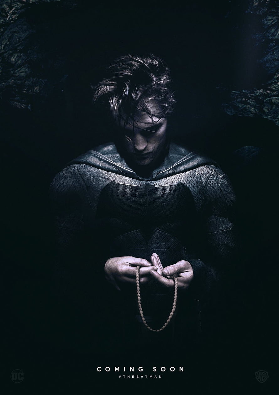 The Batman 2022 Movie Poster Featuring Robert Pattinson in Dark Cowl Holding Rosary Beads HD phone wallpaper