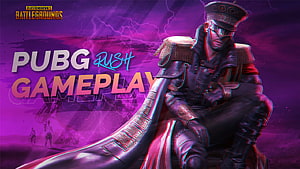 PUBG Rush Gameplay Thumbnail Featuring Armored Soldier in Neon Purple Storm HD wallpaper