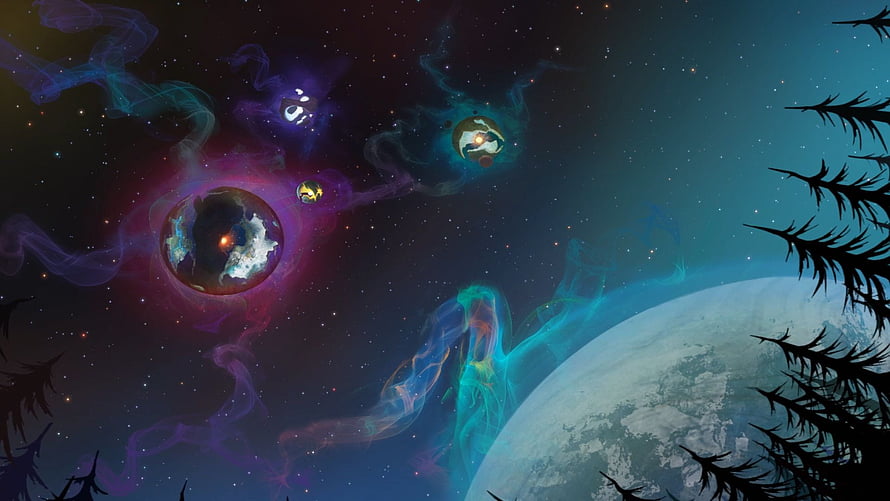 Outer Wilds Cosmic Nebulae and Planetary System Digital Art Wallpaper HD wallpaper
