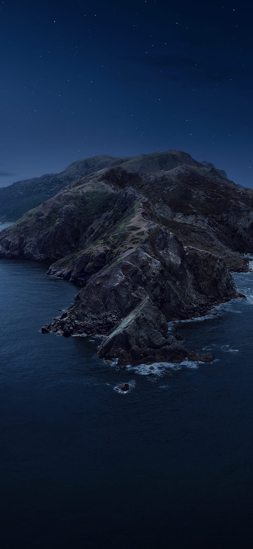 Dark Coastal Cliff Under a Starry Night Sky HD phone wallpaper