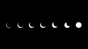 Minimalist Moon Phases Progression on Black Background HD wallpaper