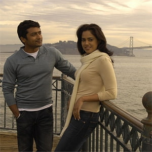 Surya and Vaaranam Aayiram Cast Promotional Photo by the Bay Bridge HD phone wallpaper