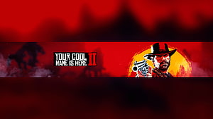 Red Dead Redemption 2 Western Gunslinger Banner with Red Sky and Horse Silhouette HD wallpaper