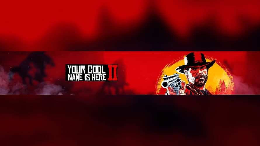Red Dead Redemption 2 Western Gunslinger Banner with Red Sky and Horse Silhouette HD wallpaper