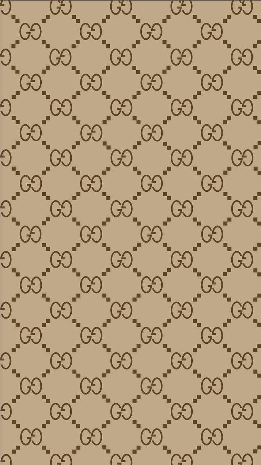 Gucci Interlocking G Monogram Pattern in Tan and Brown HD phone wallpaper