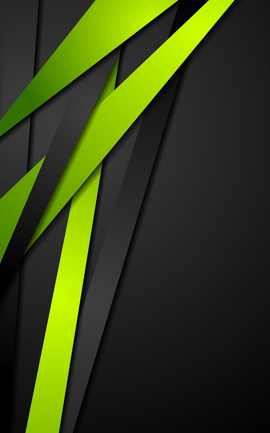 Abstract Geometric Design with Neon Green Diagonal Stripes on Dark Black Background HD phone wallpaper