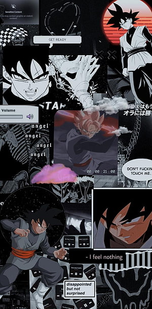 Dark Dragon Ball Z Goku Black Aesthetic Collage Wallpaper HD phone wallpaper