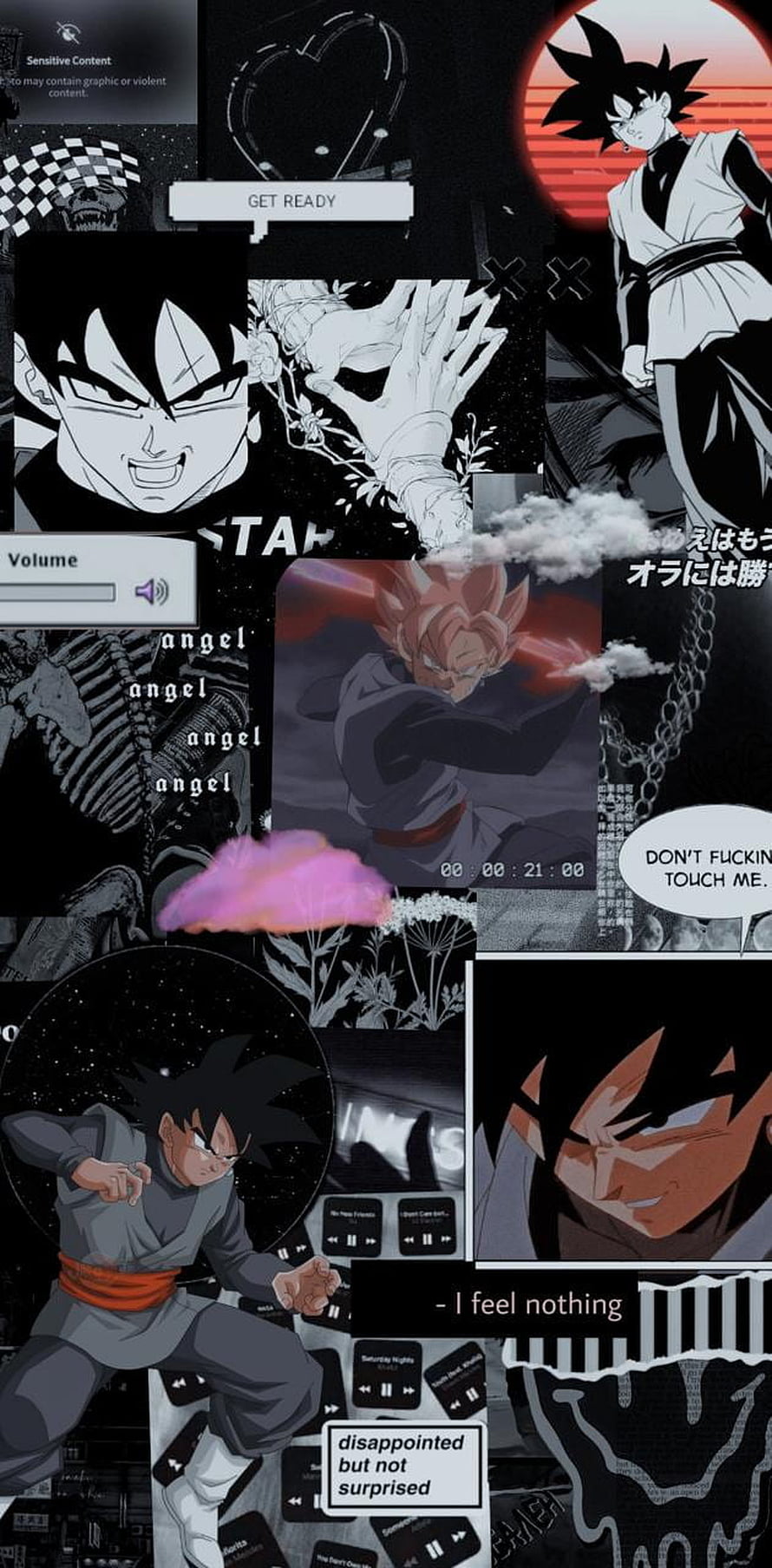 Dark Dragon Ball Z Goku Black Aesthetic Collage Wallpaper HD phone wallpaper
