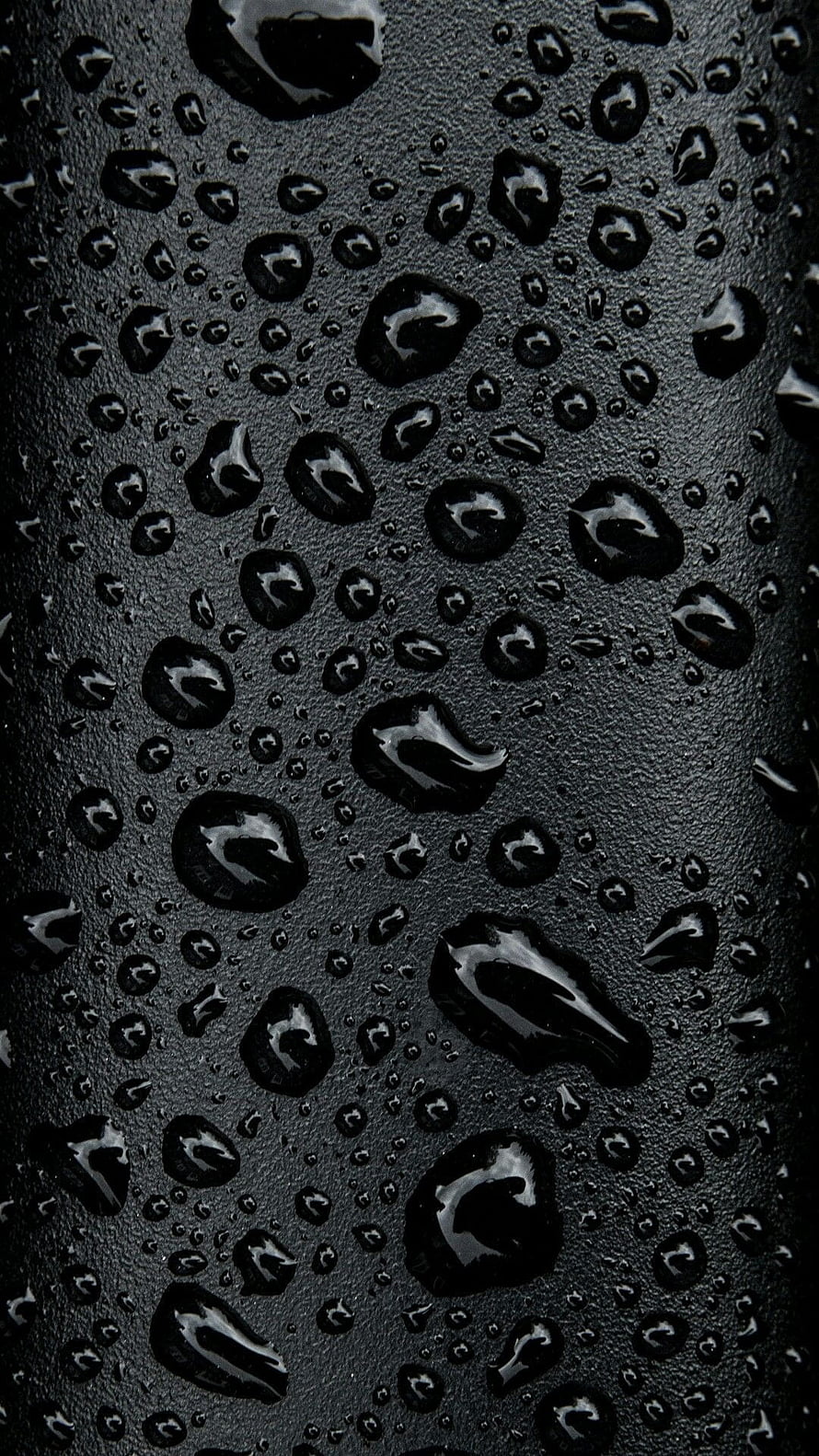 Black Water Droplets on Textured Surface Close-Up HD phone wallpaper