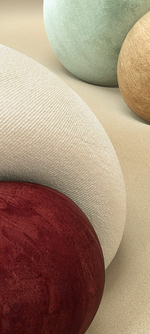 Minimalist Abstract Spheres with Textured Surfaces in Earth Tones HD phone wallpaper