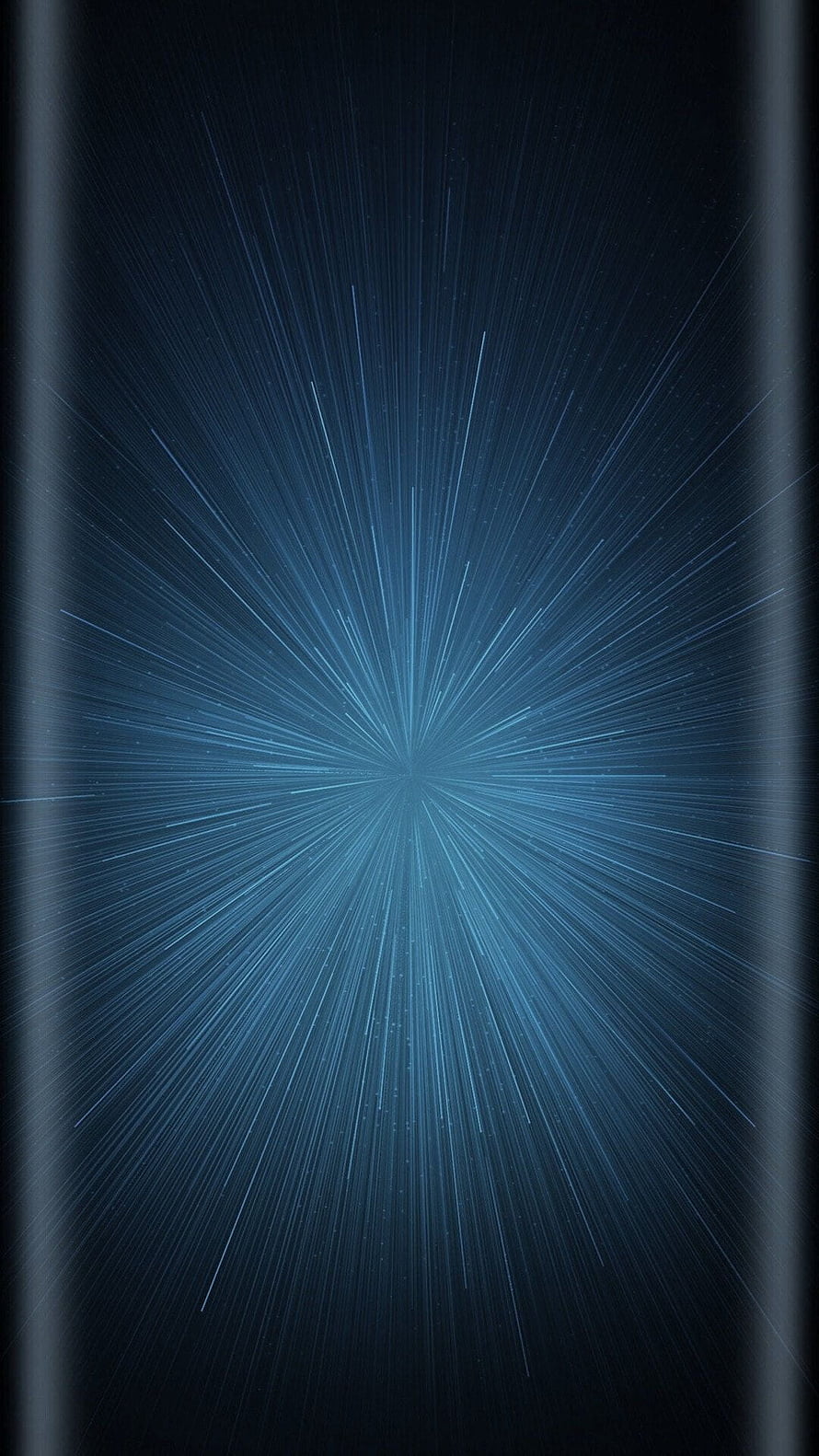 Hyperspace Starfield Burst with Radiating Light Streaks on Deep Blue Background HD phone wallpaper