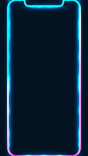 Neon Gradient Phone Frame Wallpaper with Cyan and Pink Glow on Dark Background HD phone wallpaper