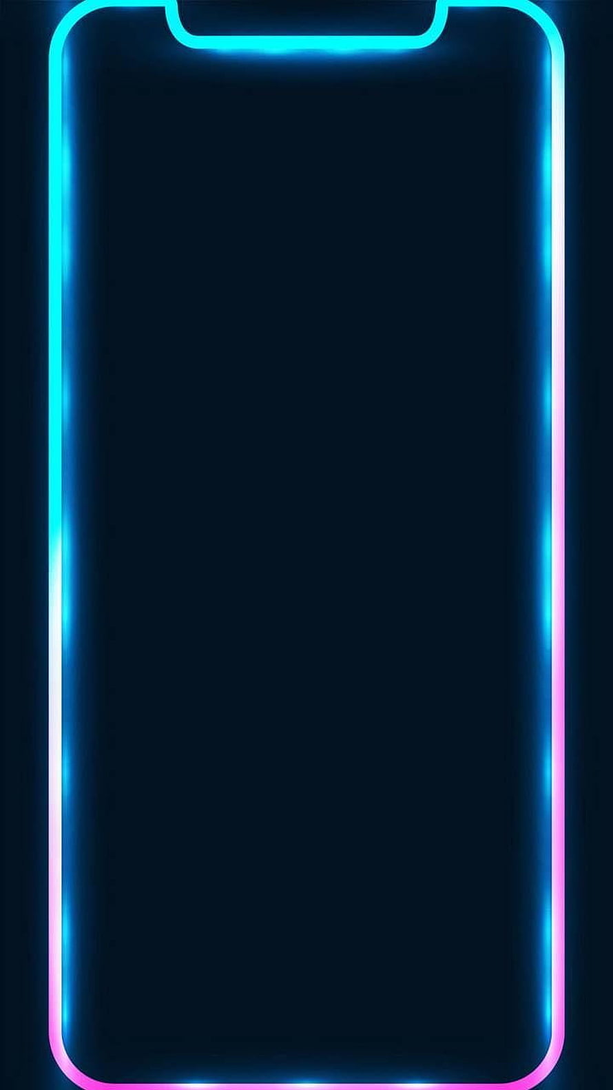 Neon Gradient Phone Frame Wallpaper with Cyan and Pink Glow on Dark Background HD phone wallpaper