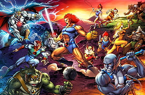 Thundercats Heroes and Villains Battle Scene Comic Artwork HD wallpaper