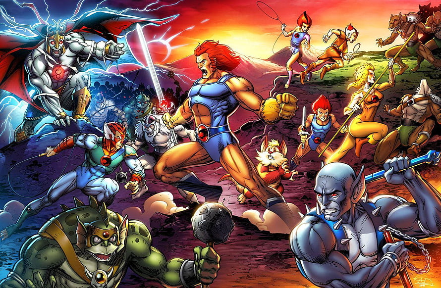 Thundercats Heroes and Villains Battle Scene Comic Artwork HD wallpaper
