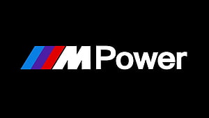 BMW M Power Logo on Black Background with Blue Purple and Red Stripes HD wallpaper