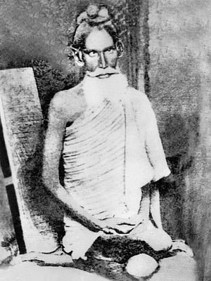 Lokenath Brahmachari Historical Portrait of a Seated Indian Ascetic in Traditional Dhoti HD phone wallpaper