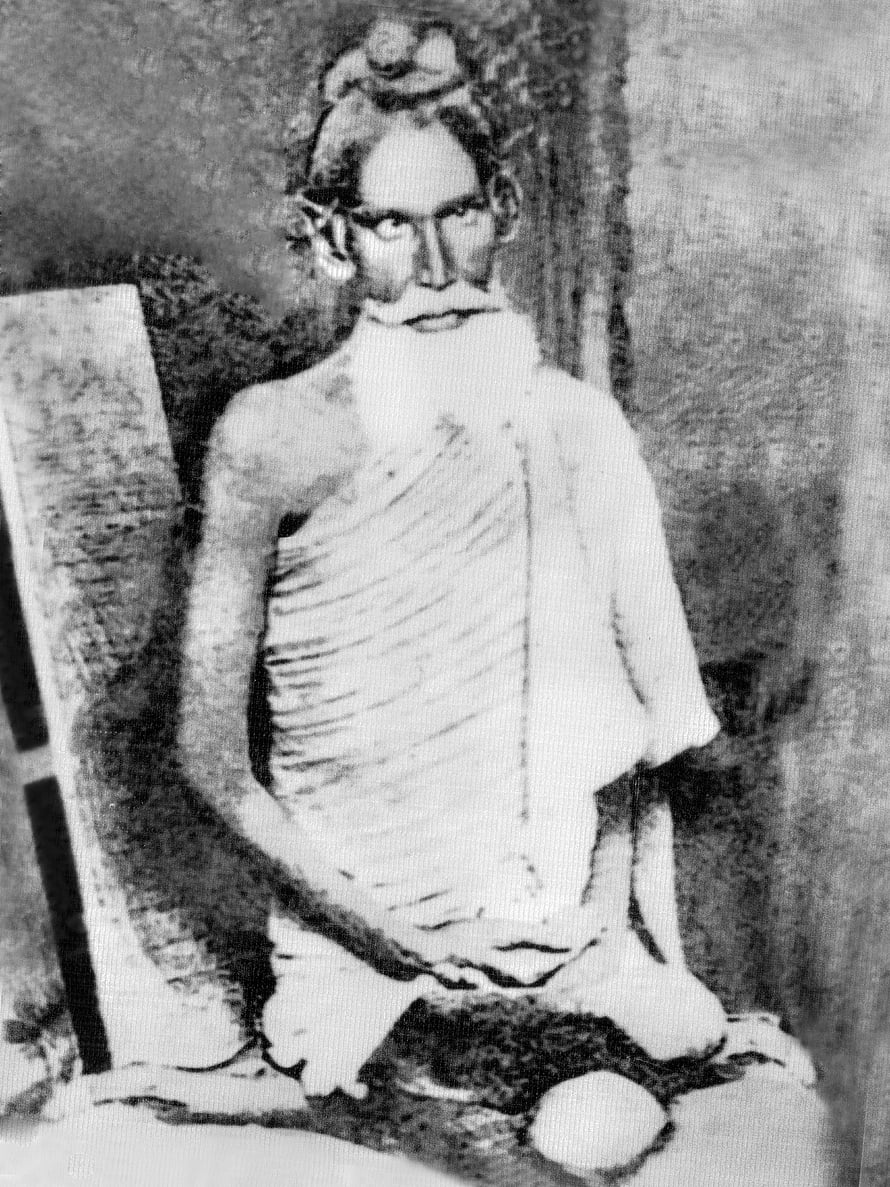 Lokenath Brahmachari Historical Portrait of a Seated Indian Ascetic in Traditional Dhoti HD phone wallpaper