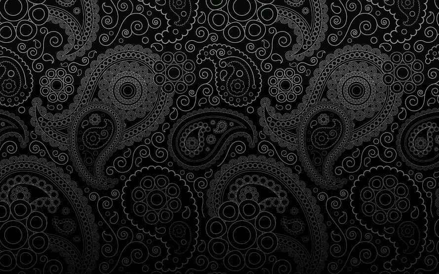 Intricate Black and White Paisley Pattern with Ornate Floral Motifs and Swirls HD wallpaper