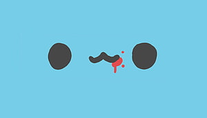 Capoo Bugcat Minimalist Face Illustration on Light Blue Background HD wallpaper