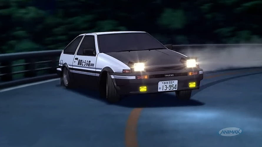 Initial D Toyota AE86 Trueno Night Driving Scene HD wallpaper