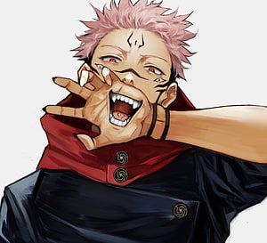 Ryomen Sukuna from Jujutsu Kaisen in an Aggressive Anime Illustration HD wallpaper