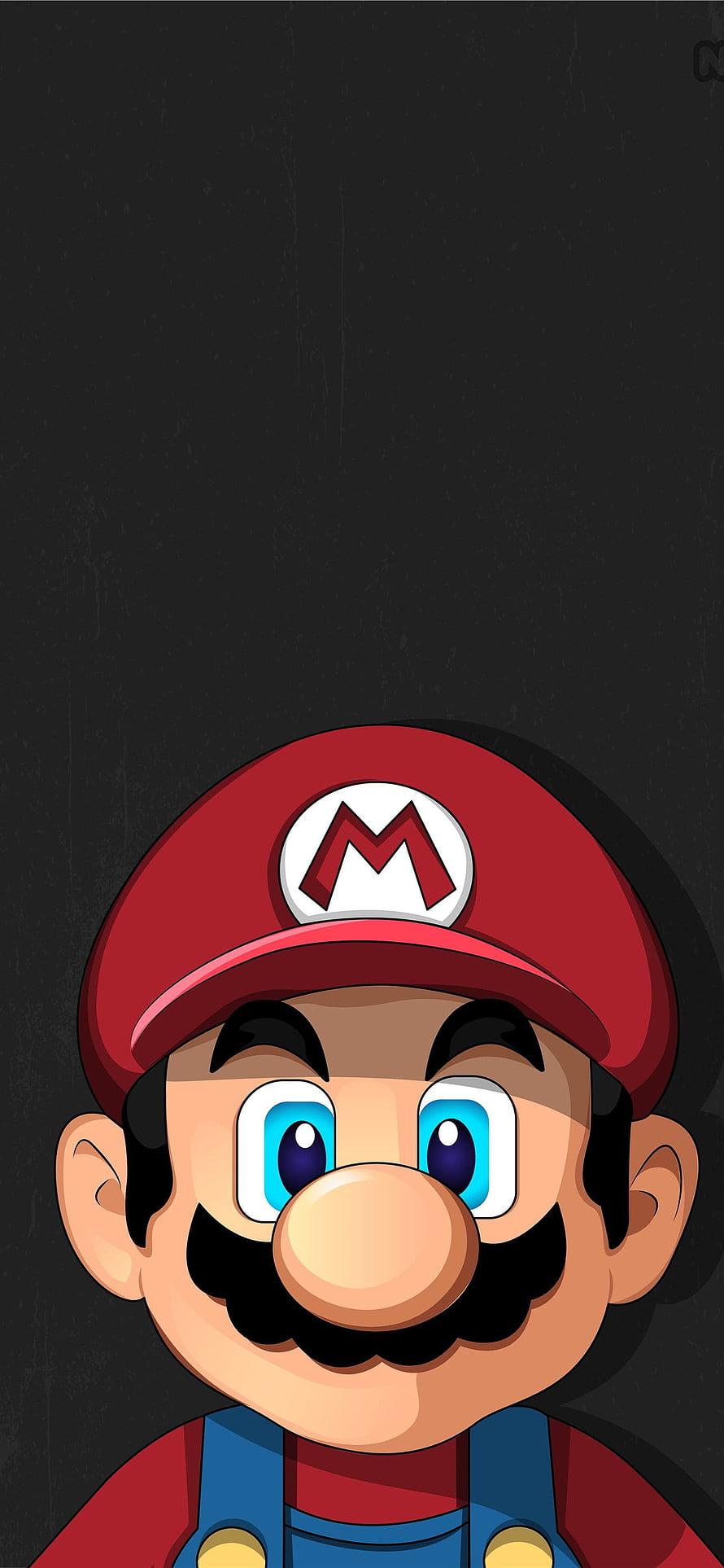 Mario Face Portrait on Dark Background HD phone wallpaper