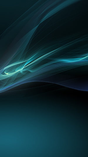 Elegant Teal Abstract Light Streaks on Dark Background HD phone wallpaper