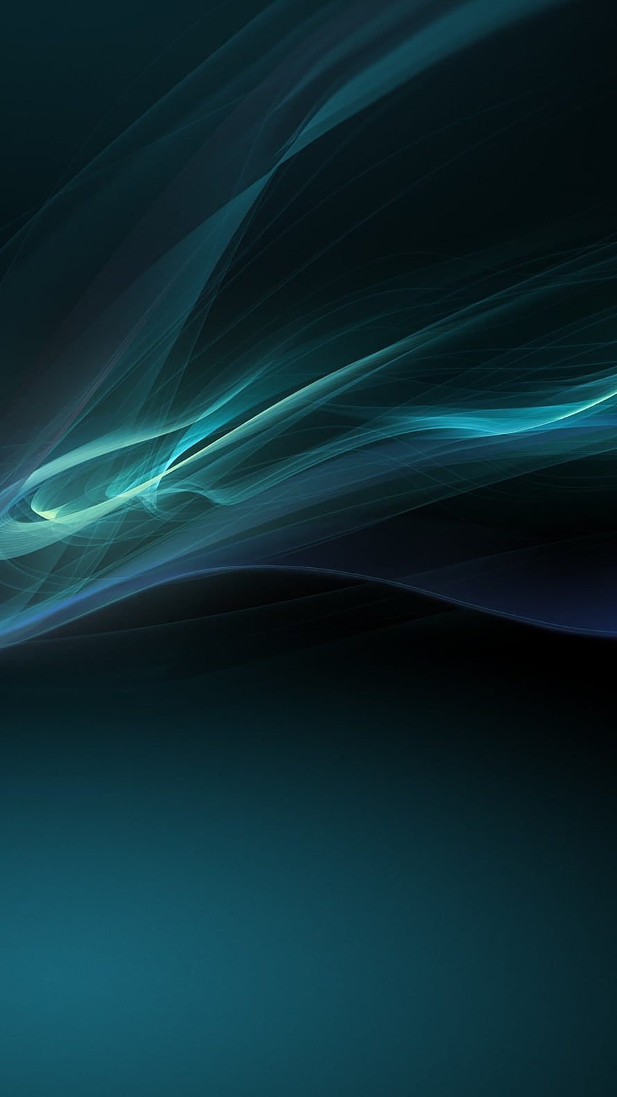 Elegant Teal Abstract Light Streaks on Dark Background HD phone wallpaper