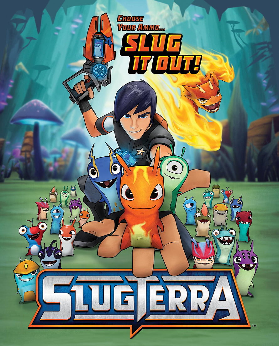 Slugterra Animated Poster Featuring Max and Slug Team in Fantasy Forest HD phone wallpaper