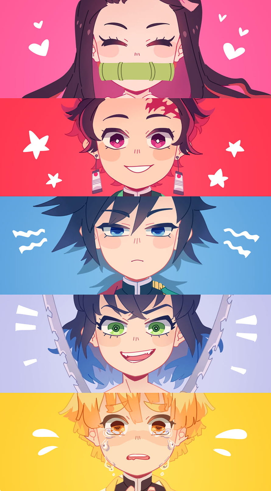 Demon Slayer Chibi Character Reactions Meme HD phone wallpaper