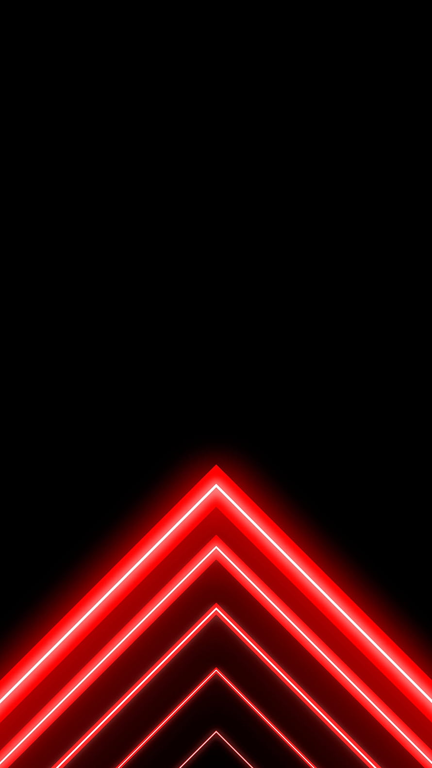 Red Neon Chevron Arrows on Black AMOLED Background HD phone wallpaper